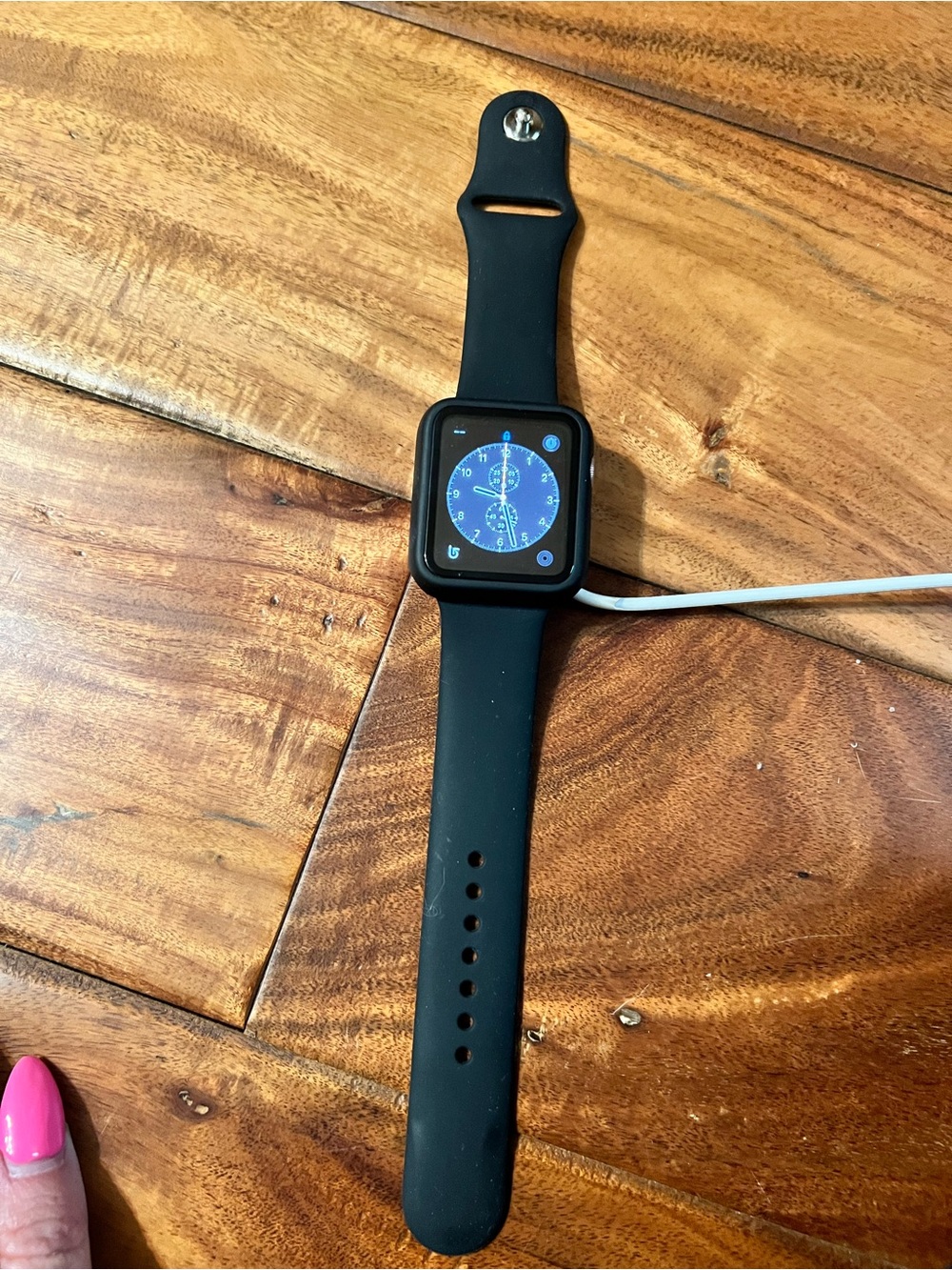 Apple Watch Series 1 42mm in Rose Gold Aluminum.
